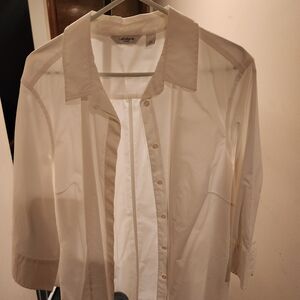Liz Claiborne Cream Button Down Shirt